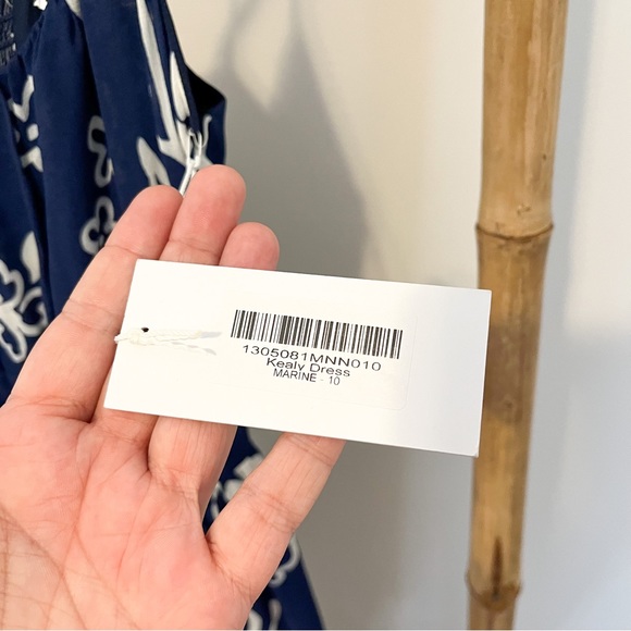 Reformation NWT Navy White Floral Kealy Dress Size 10 - Picture 5 of 11